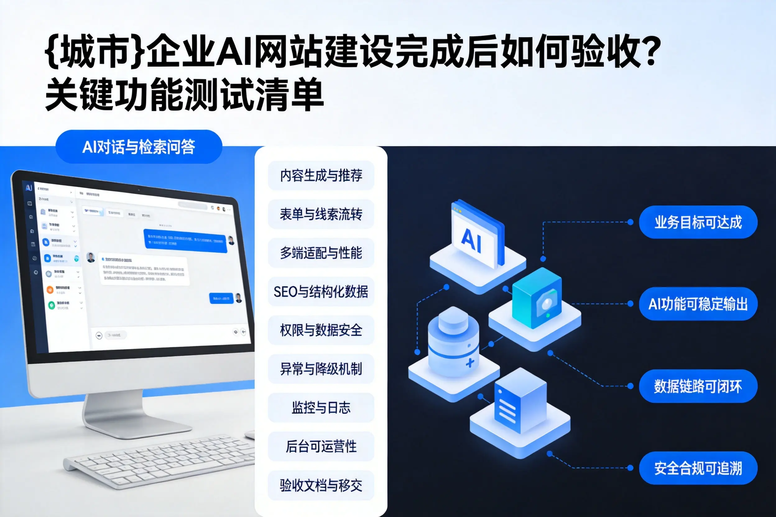 河源企业AI网站建设完成后如何验收?关键功能测试清单