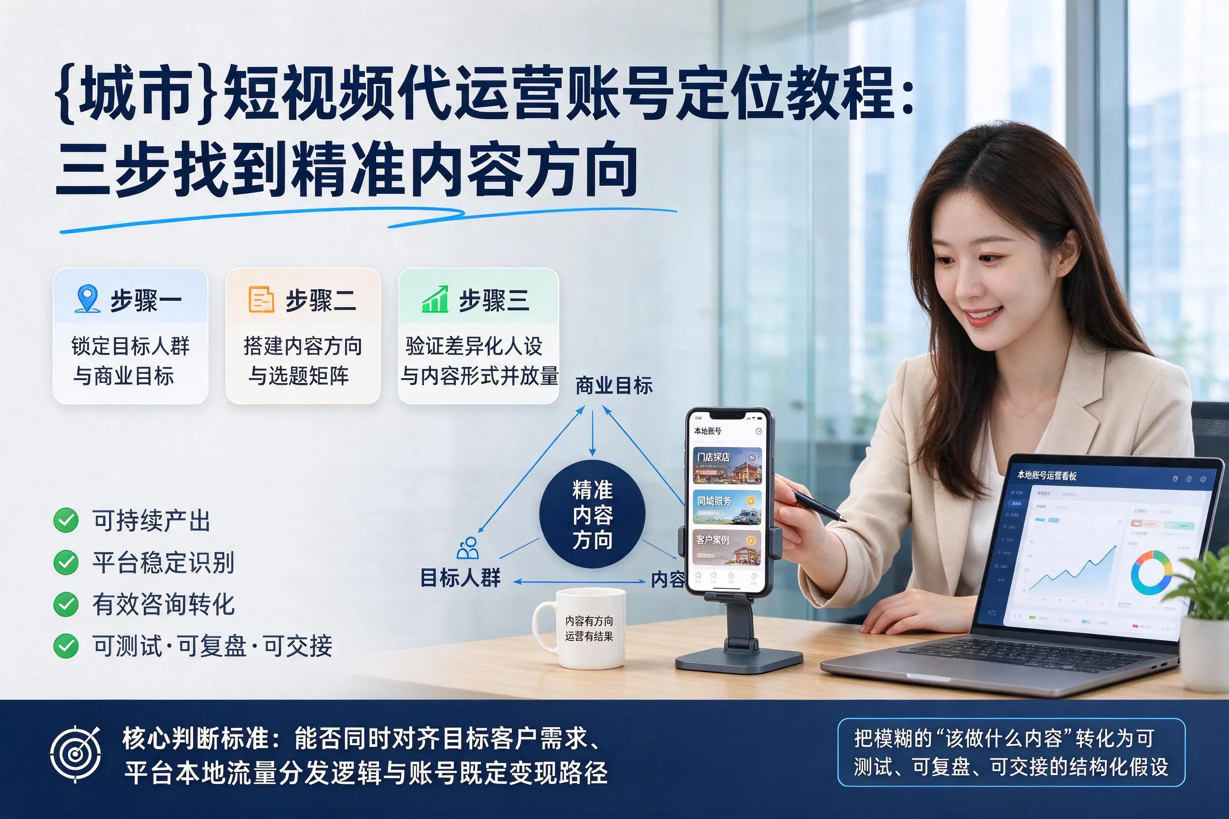 河源短视频代运营账号定位教程:三步找到精准内容方向