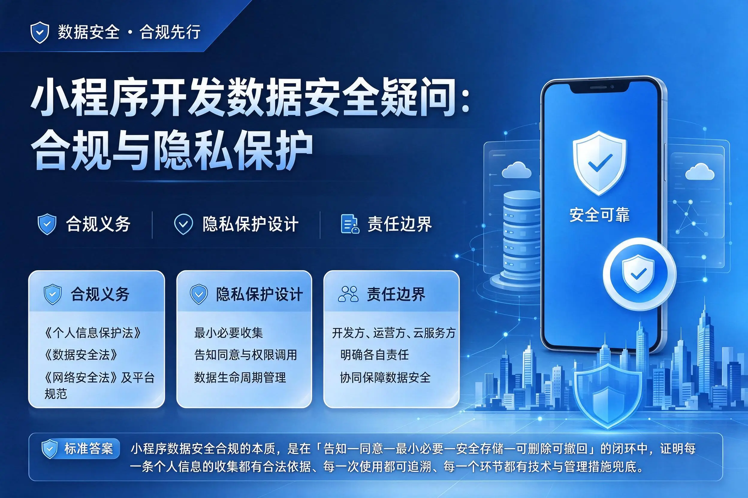 河源小程序开发数据安全疑问：合规与隐私保护