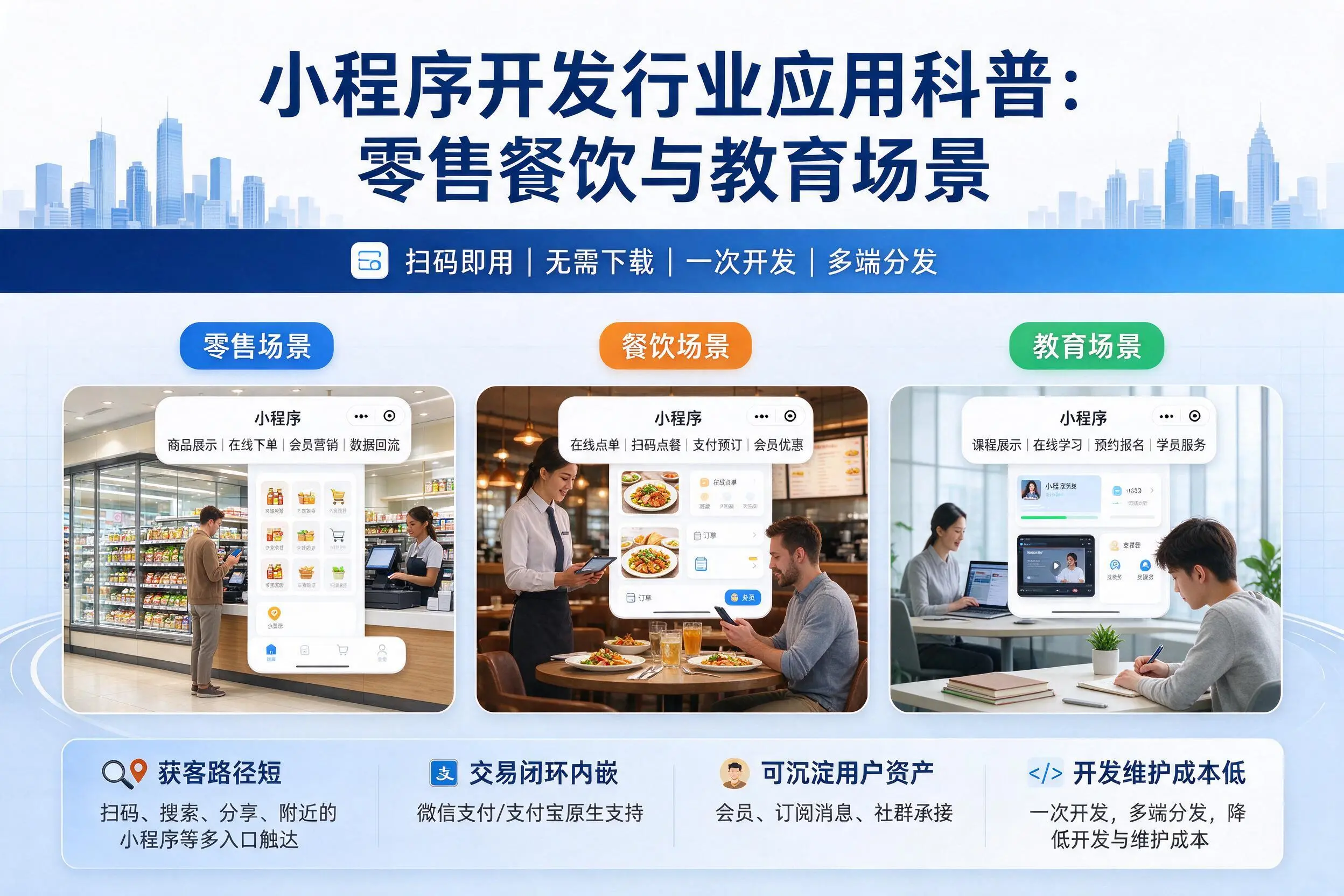 河源小程序开发行业应用科普：零售餐饮与教育场景