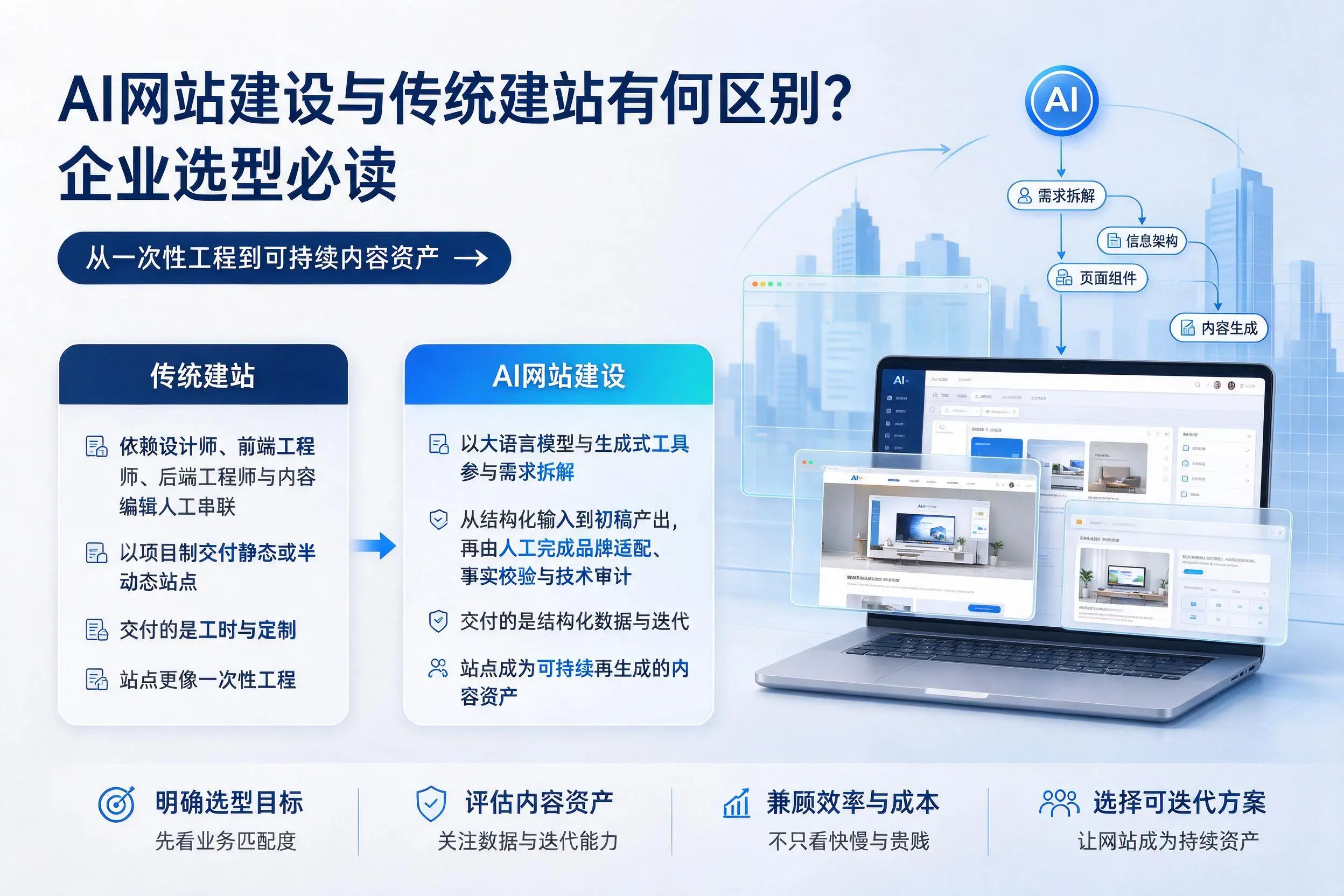 AI网站建设与传统建站有何区别？河源企业选型必读