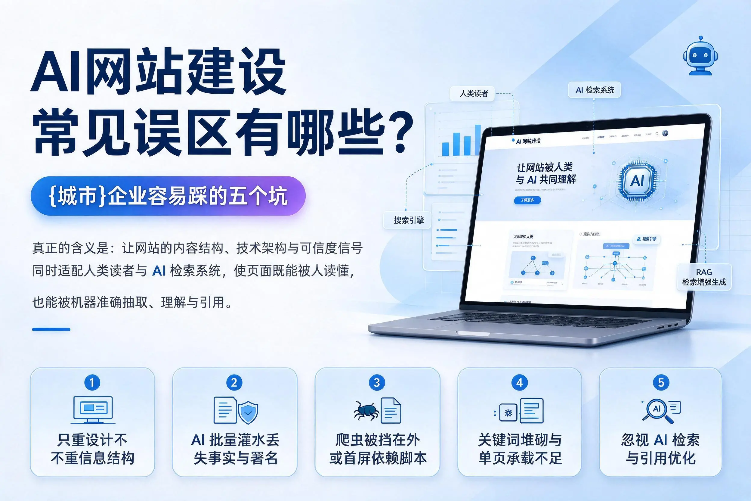 AI网站建设常见误区有哪些？河源企业容易踩的五个坑