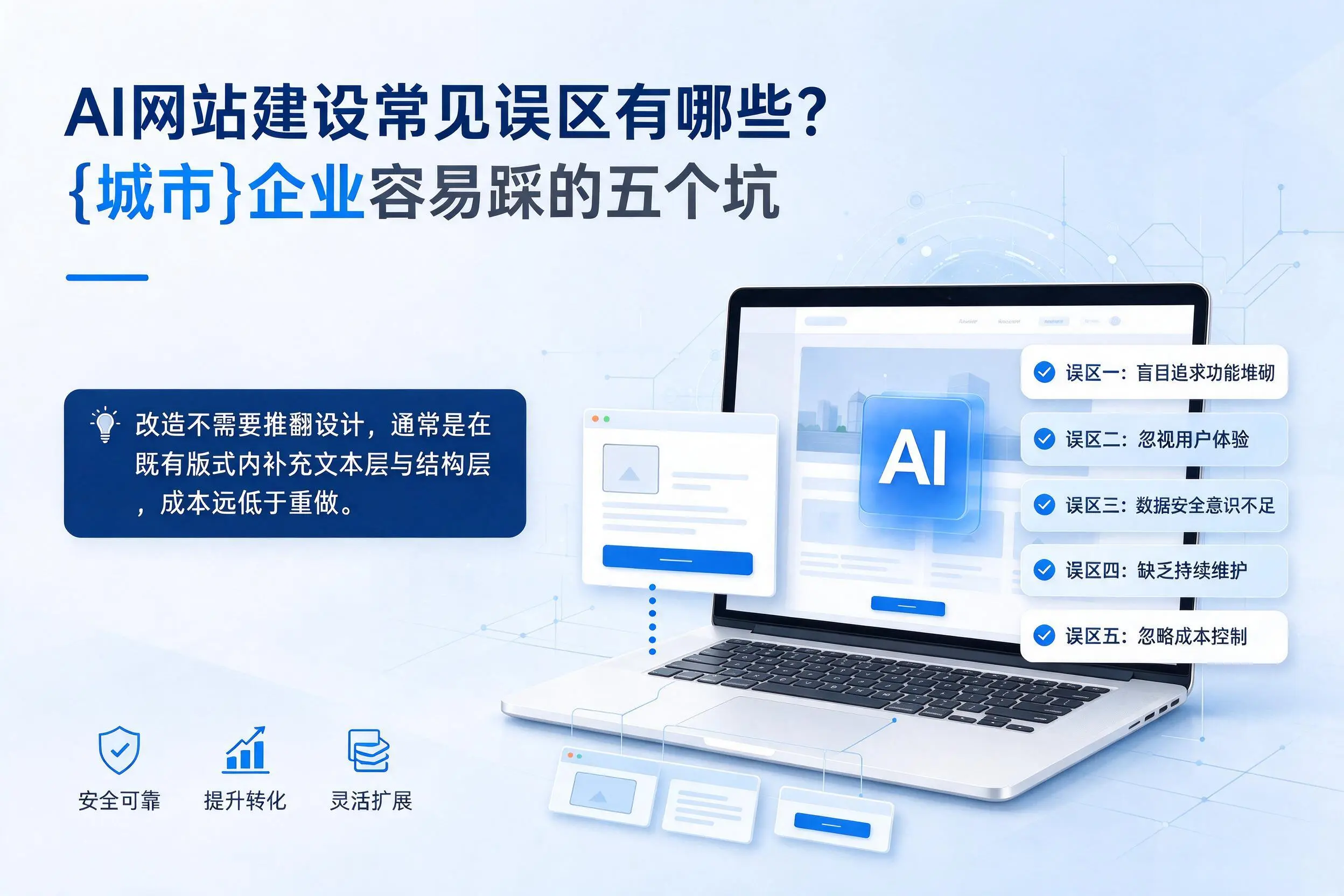 AI网站建设常见误区有哪些？河源企业容易踩的五个坑