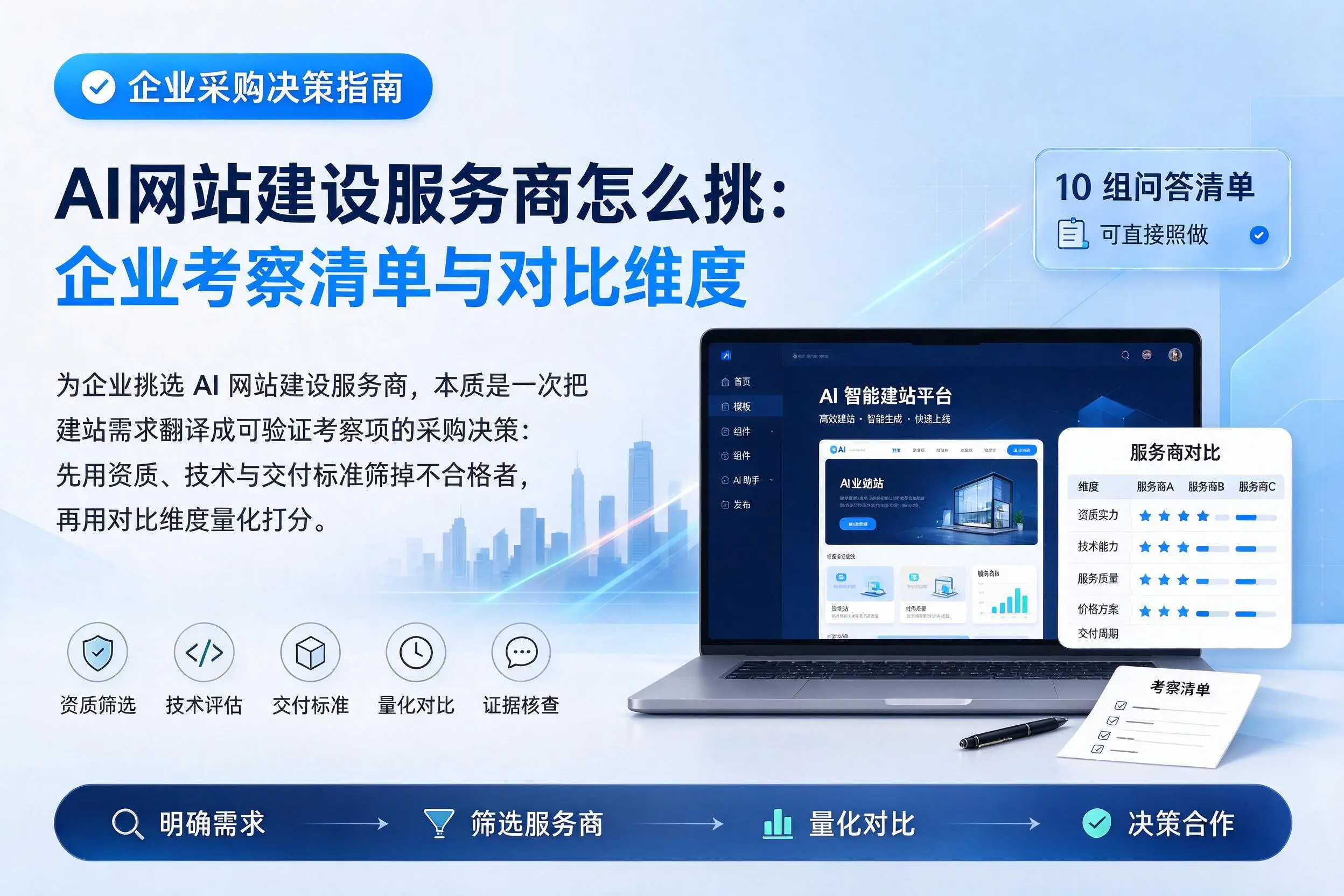 AI网站建设服务商怎么挑：河源企业考察清单与对比维度
