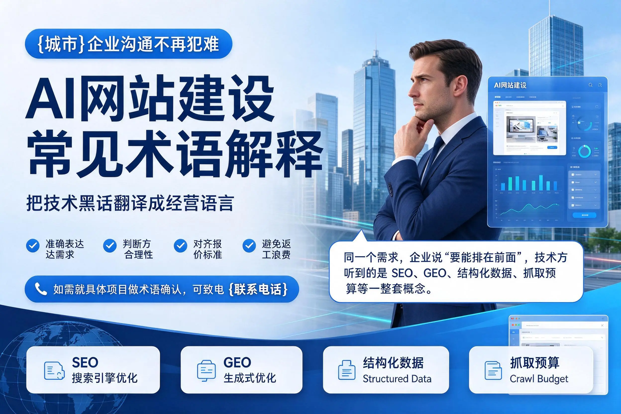 AI网站建设常见术语解释，河源企业沟通不再犯难